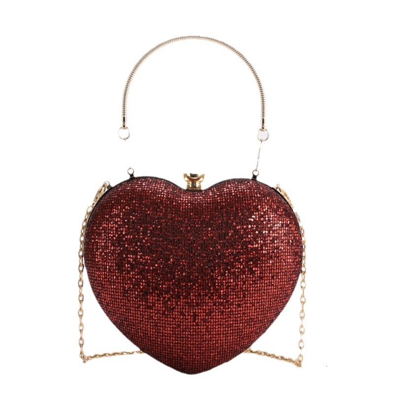 2024 New Fashionable and Trendy for Evening Party with a Love Heart Chain Strap Single Cross Shoulder Women's Bag