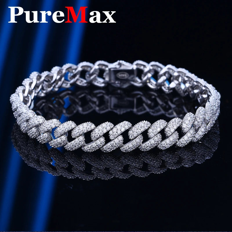 8mm Hiphop Original 925 Sterling Silver High Carbon Diamond Cuban Bracelet Mans 18k Gold Plated Chain Fine Jewelry Gifts 250121
