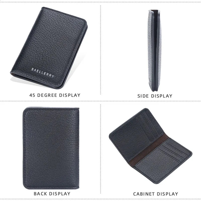 Baellerry Slim Compact Card Holder Wallet Men Soft Leather Mini Credit Card Holders Wallet for Men Small ID Card Case Cardholder 250120