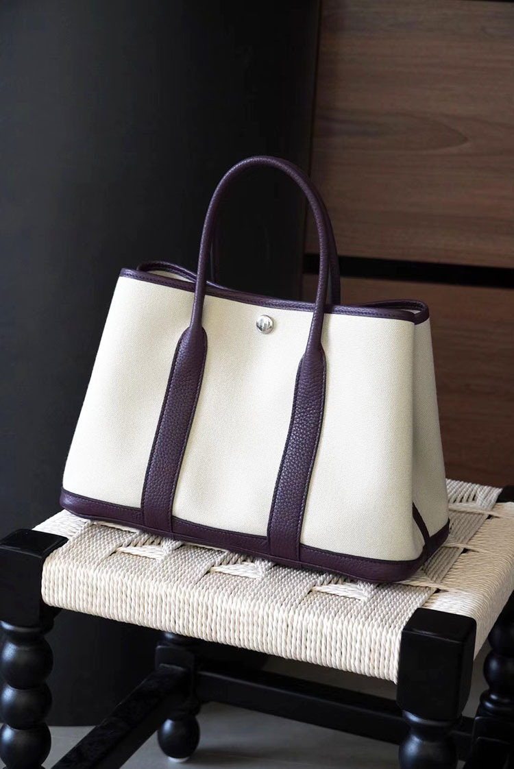 Bag Steel Hardware Canvas With Leather Garden Commuting Handbag Large Capacity Tote Computer Bag For Women