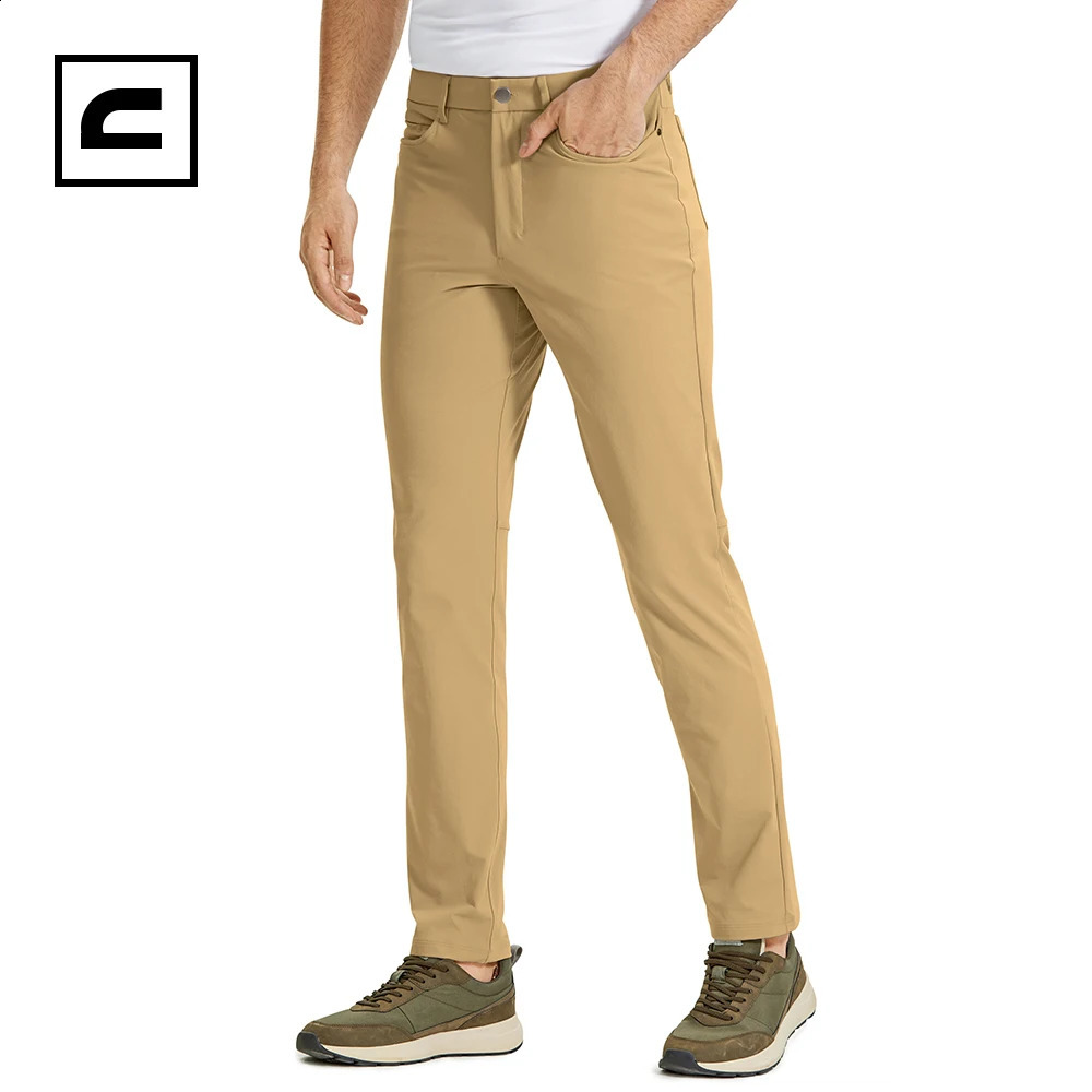 CRZ YOGA Mens All Day Comfy Golf Pants with 5-pocket - 30 Quick Dry Lightweight Casual Work Stretch Pants 250114