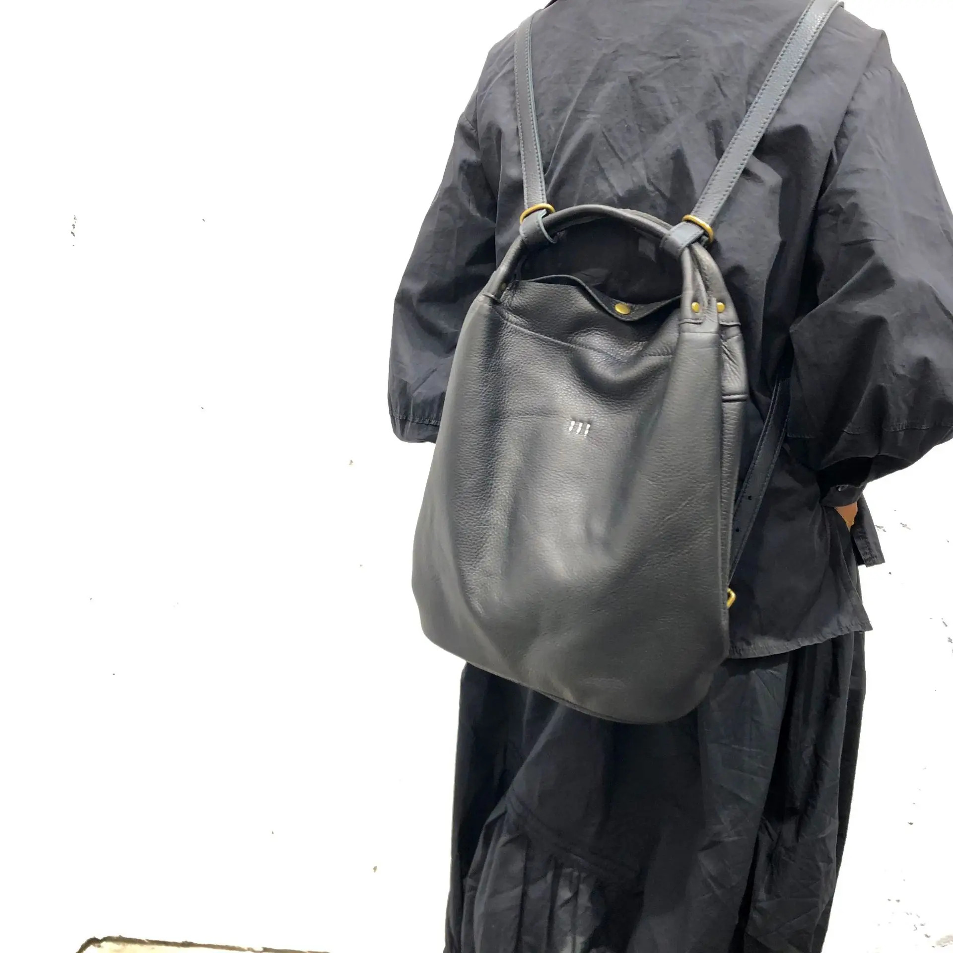 Genuine Leather Handmade Top Layer Cowhide Backpack For Women's Style Handbag