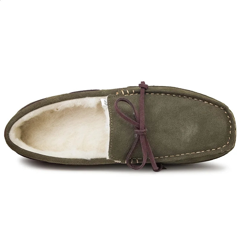 Mens Loafers Plush Suede Shoes Men Driving Shoes Casual Winter Warm Fur Man Moccasins Slip on Driving Flat Male Boat Shoes 250113