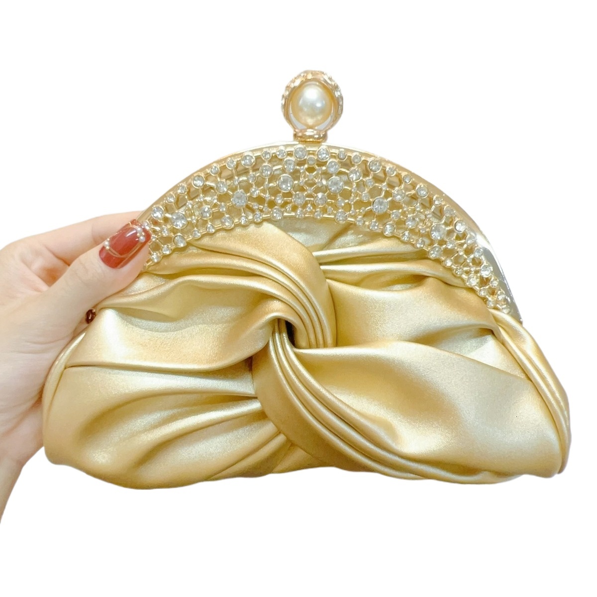 New Socialite Rhinestone Evening Dress, Women's Handbag, Chain Bar Diagonal Cross Dinner Formal Dress Bag, Bride Bag