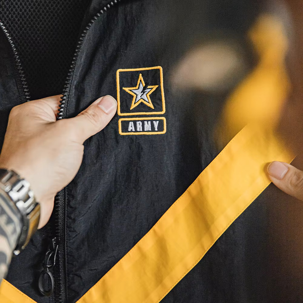 Maden Retro Training Outdoor IPFU Sports Contrasting Loose Stand-Up Collar Zipper Design Jacket For Men's Autumn