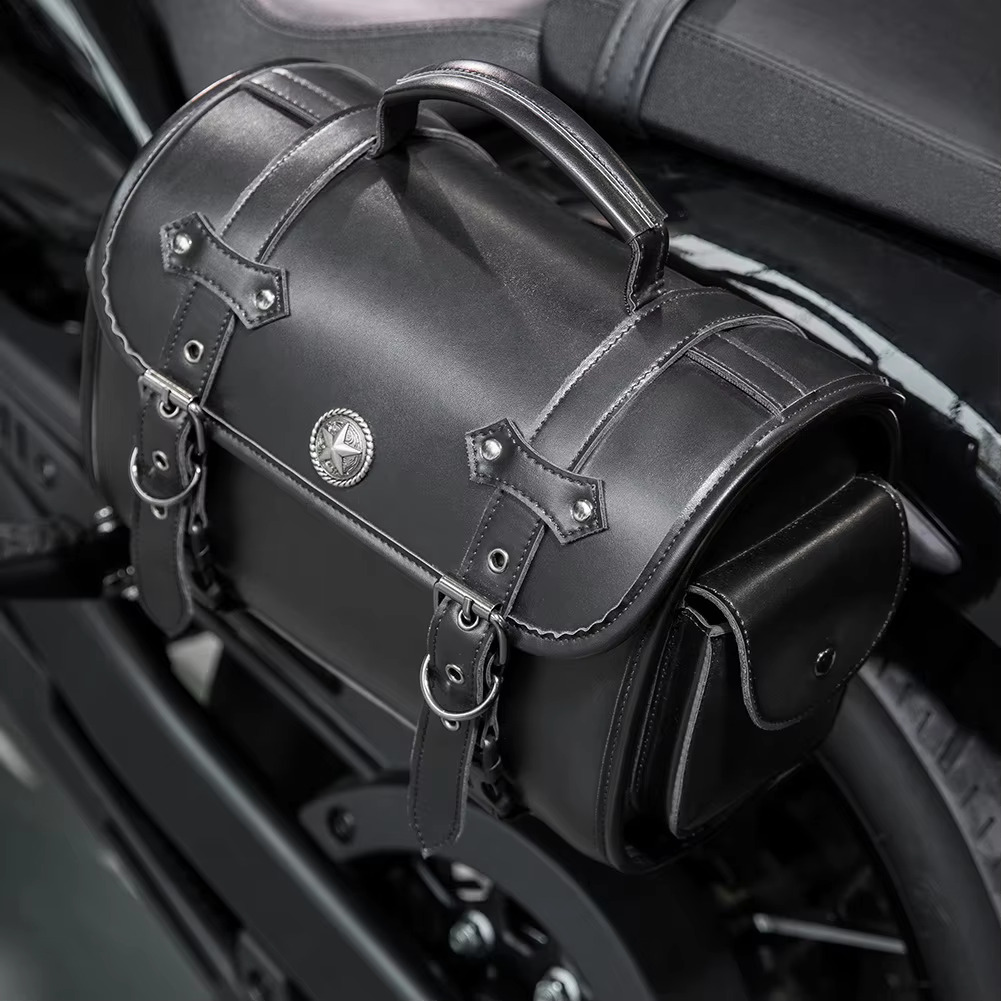 Motorcycle Black Universal Saddlebag Large Capacity Side Bags Storage Tool For Harley Waterproof Modified Bag