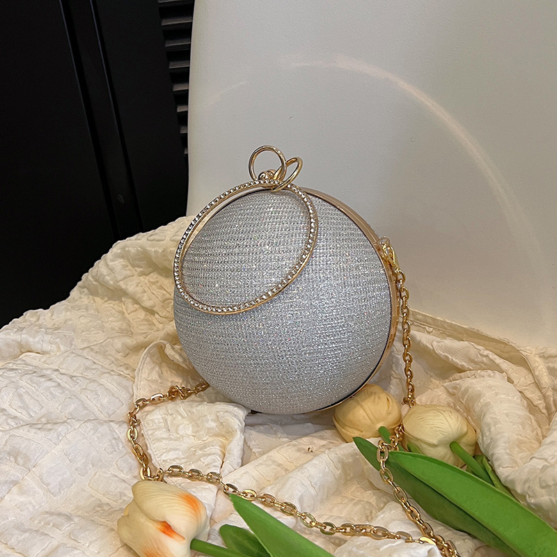 Spherical Small Round 2023 New Sparkling Water Diamond Zero Wallet Fashion Circle Banquet Personalized One Shoulder Crossbody Bag