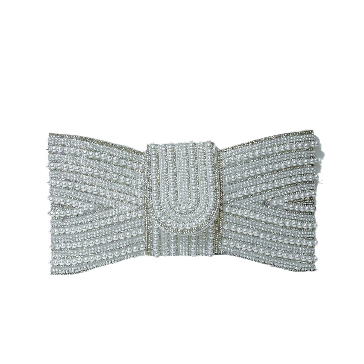 New High-End Handbag With Pearl Shoulder And Diagonal Cross, Ladies' Bag, Socialite Butterfly Dinner Bag