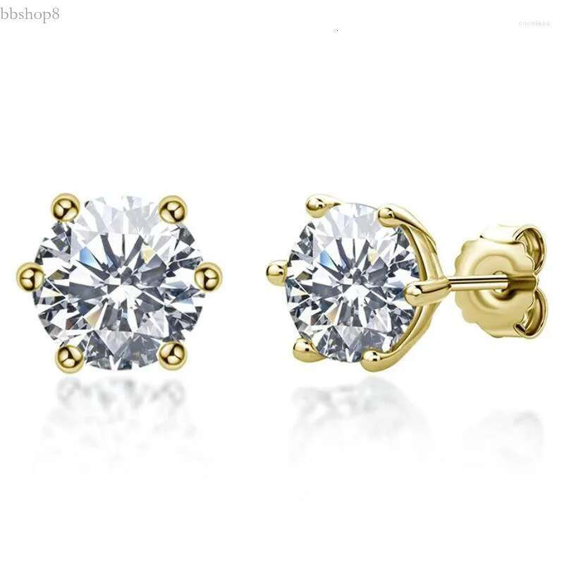 Stud Earrings Real 0.5ct 1ct Moissanite GRA Certification Sterg Sier Gold For Women Wedding Fine Jewelry