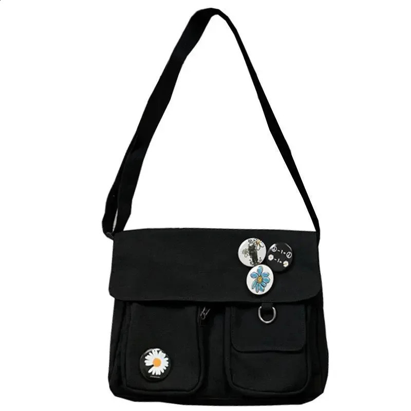 Women Canvas Messenger Bag Youth Ladies Fashion Shoulder Bag Student Large Capacity Female Crossbody Bags Woman Packet 250121