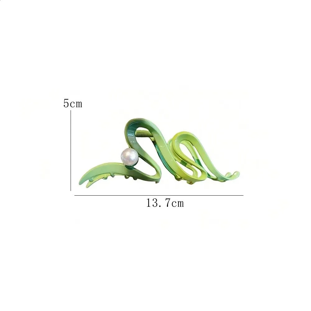 Candy Color Wave Line Alloy Y2k Simple Hair Clip Claw For Women Trendy Large Crab Catches Clamp Headwear Accessories 250120