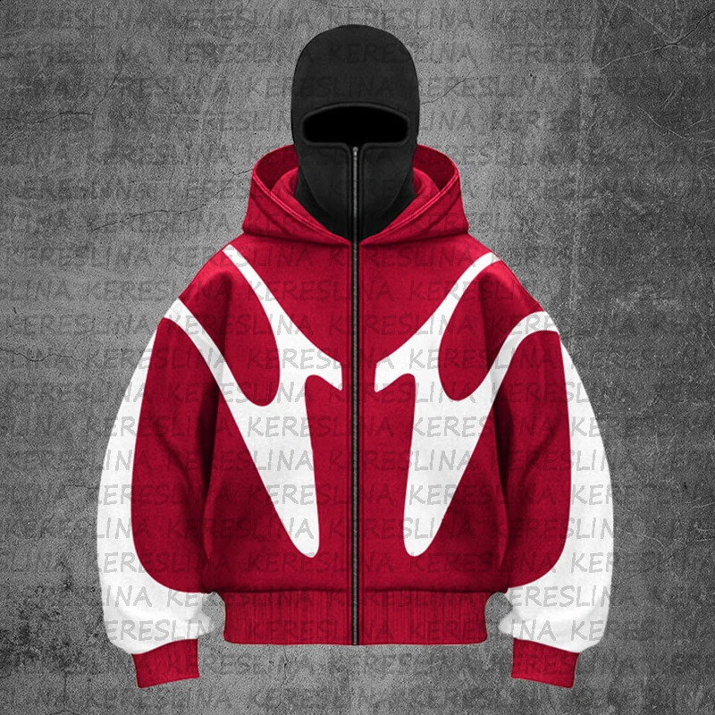 High Street Casual Hoodie Gothic Letter Print Pattern Mens and Womens Fashionable Harajuku Retro Y2K 250109