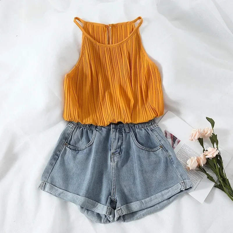 ZMZBCH Summer High Waist Denim Shorts Women Casual Loose Ladies Fashion Plus Size Elastic Waist Wide Leg Short Jeans Female 250118