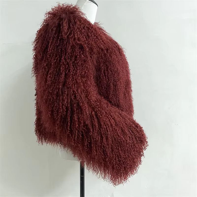 2024 New Winter Autumn Fashion Real Jacket Women Genuine Mongolia Sheep Fur Coat