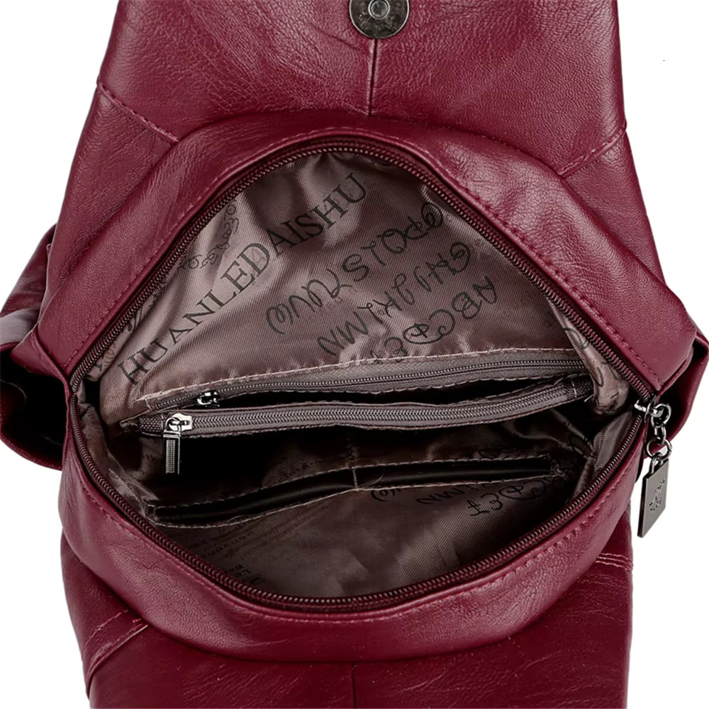 Casual Women Backpack High Quality Youth Leather Female Double Shoulder Bag Designer Brand School Bags For Teenage Girls Mochila