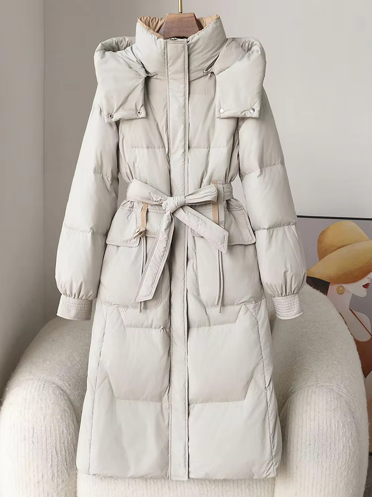 High Quality 2024 New White Duck Down Jacket Autumn Winter Long Style
