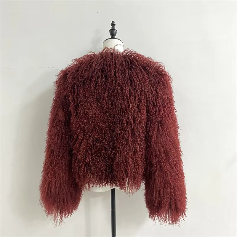 2024 New Winter Autumn Fashion Real Jacket Women Genuine Mongolia Sheep Fur Coat