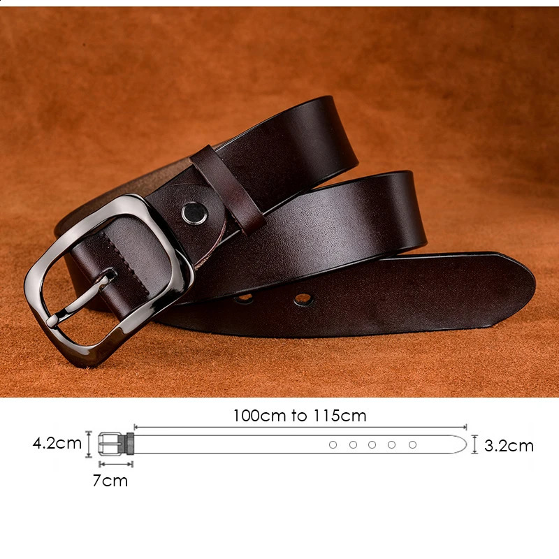 VATLTY 3.2cm Genuine Leather Belt for Women Natural Cowhide Metal Buckle Casual Jeans Trousers Belt Female Waistband Gifts 250117
