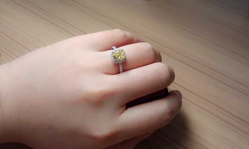 18k White Gold Yellow/white Diamond Rings for Women Luxury Engagement Bizuteria Anillos Genmstone 18k Gold Diamond Wedding Rings