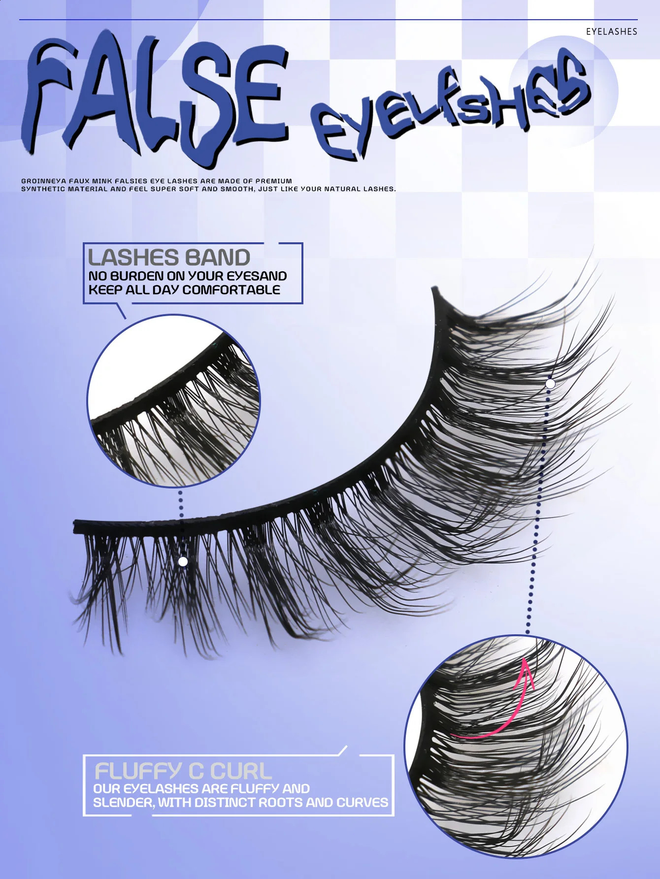 GROINNEYA Fluffy False Eyelashes 510 Pairs Manga Lashes Full Thick Natural Long Soft Fluffy 3D Faux Mink Lashes Extension 250110
