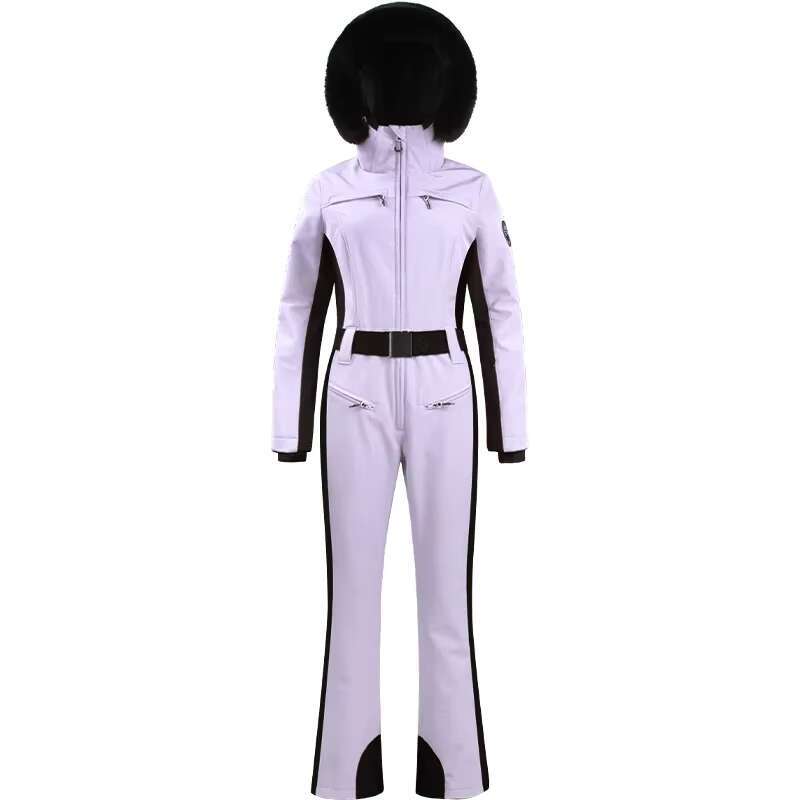 Women's Wear Winter One-Piece Suit Thickened Thermal Overalls Snowboard Jacket Jumpsuits Slim Fitting Ski Set Wind Proof Waterproof