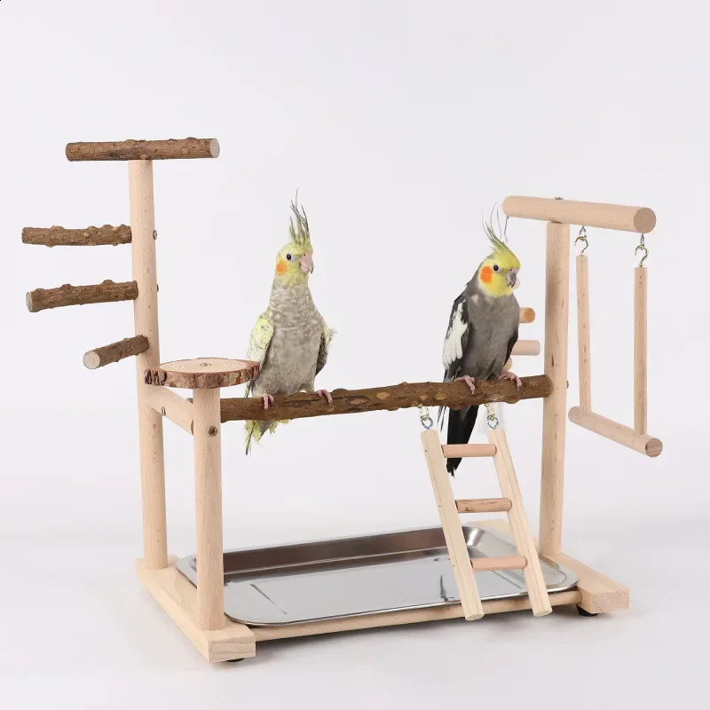 Pepper Wood Parrot Stand Bird Swing Toy Game Field Interactive Training Frame Bird Shelf Standing Stick Bird Playground Ladder 250121