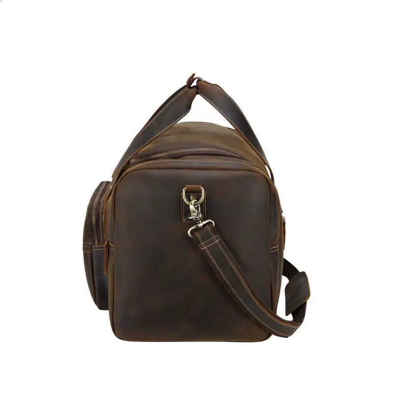 MAHEU Large Travel Bag Genuine Leather Vintage Style Luggage Bags Men Male Duffle Bags Travelling Bag Weekender Bags for man 250117