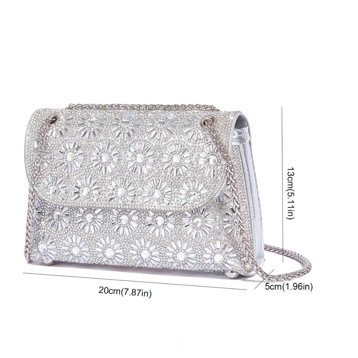 New Shoulder Trendy Chain Party And Dinner Bag, Fashionable Women's Small Square