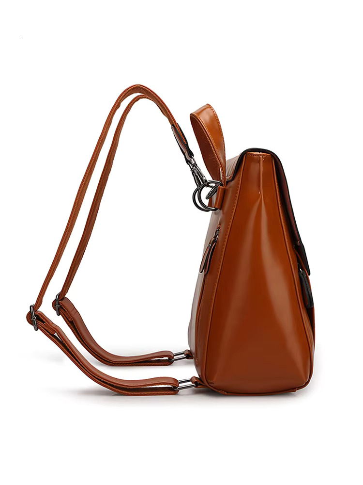 PU Leather Large Capacity 2024 Classic Retro College Backpack Joker Bag