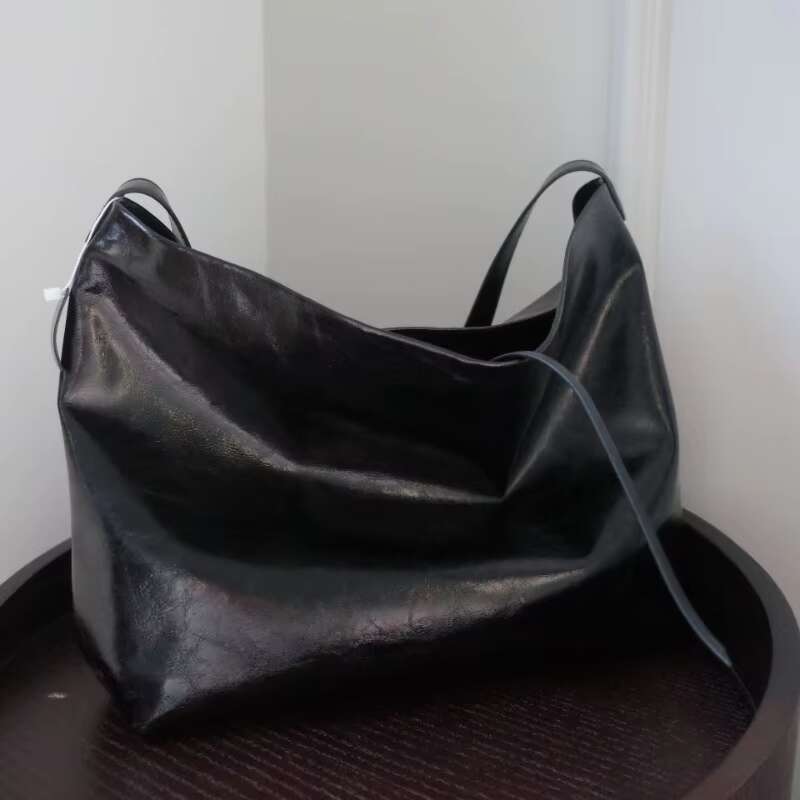 Bucket Cowhide Large Capacity Solid Casual Women Totes Simple Korea Minority Commuter Messenger New Shop Daily Moda Shoulder Bag