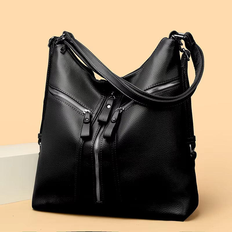 Women Soft Leather Backpacks Purses Large Capacity Female Shoulder Bag Ladies Vintage 2024 School Travel Bags For Teenage Girls
