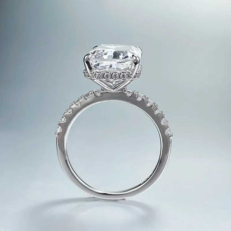 Radiant Cut 5ct Lab Diamond Ring 100% Real 925 Sterling Silver Party Wedding Band Rings for Women Men Engagement Jewelry Gift