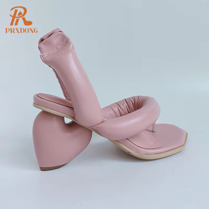 PRXDONG Women's New Fashion High Heels Dress Party Casual Female Sandals Summer Shoes Flip Ps Black Pink White Pumps