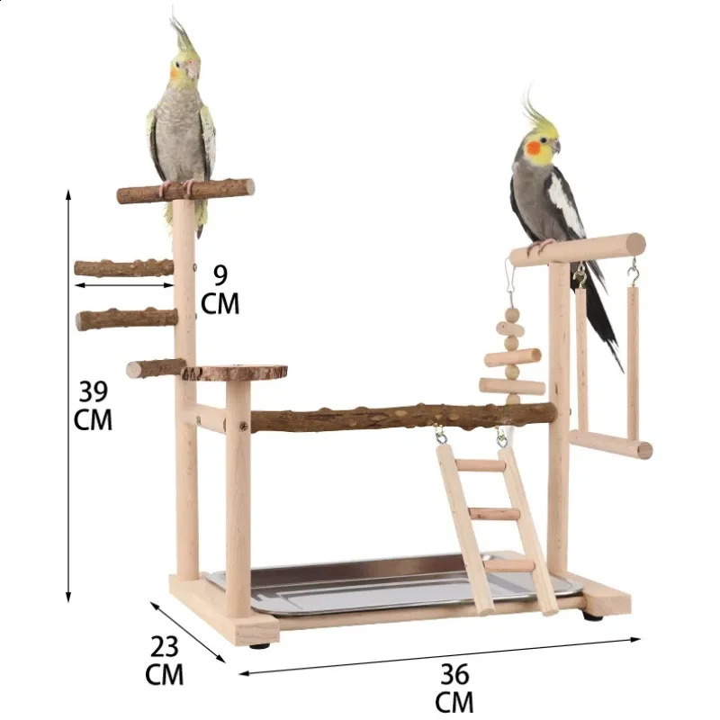 Pepper Wood Parrot Stand Bird Swing Toy Game Field Interactive Training Frame Bird Shelf Standing Stick Bird Playground Ladder 250121