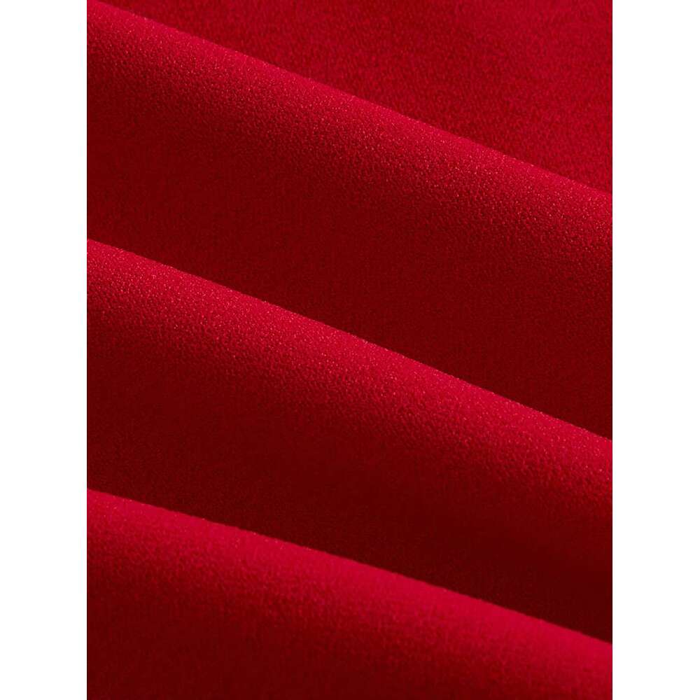 Women's Wear Dress Red Bow Halter Dress Female New Autumn Spice Girl Pleated Fashion Waist Show Thin Short Skirt Trend