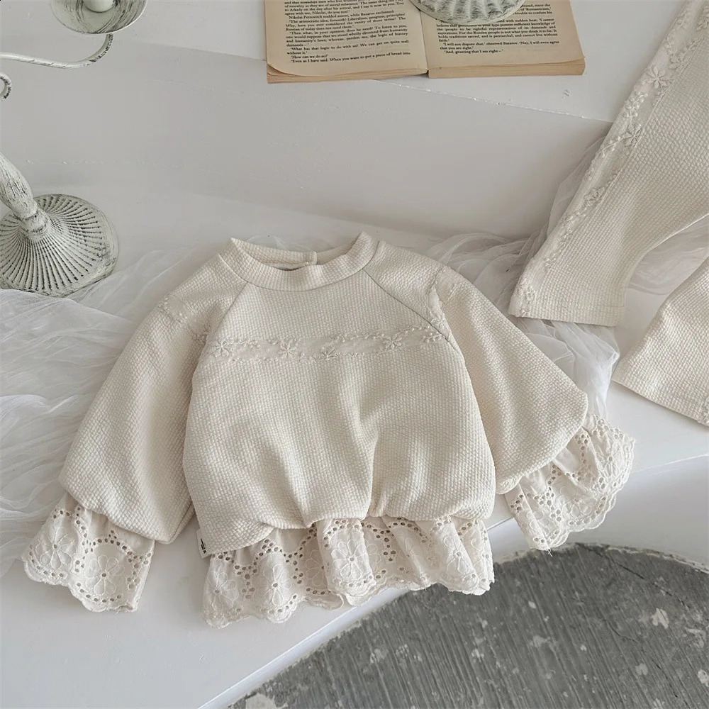 Baby Girls Clothing Sets Spring Autumn Kids Lace Sweatshirt Pants 2Pcs Suit Cotton Infant Costume Toddler Outfits 250117