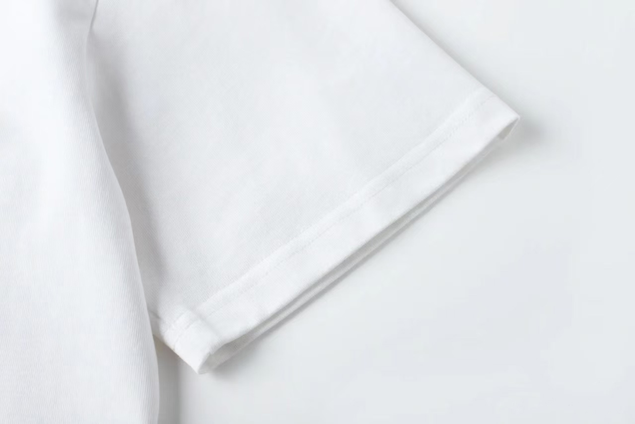 Advanced Jacquard T-shirt men's fashion brand summer plus size heavy short sleeve American high street five and a half sleeves.#0143443