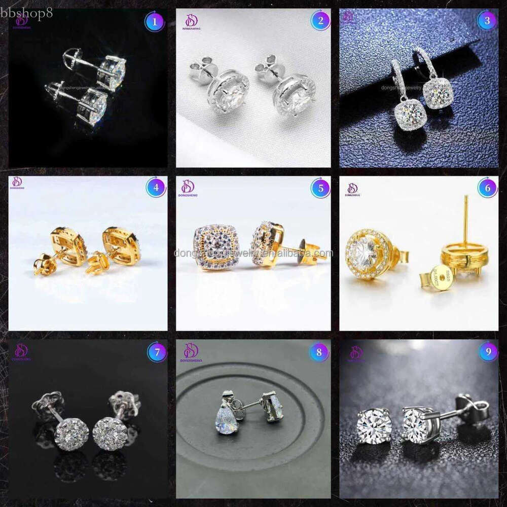 Custom Fashion Finey Jewelry Sterg Sier Earrings Ice Out Vvs Moissanite Dia Earring for Woman