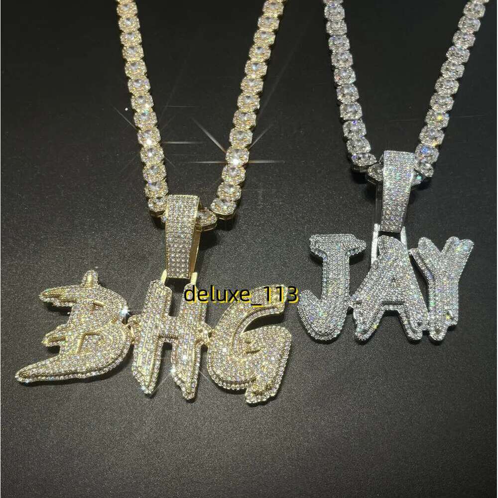 Custom Name Necklace for Men Personalized Letters Pendants Iced Out Charms Hip Hop Rock Jewelry