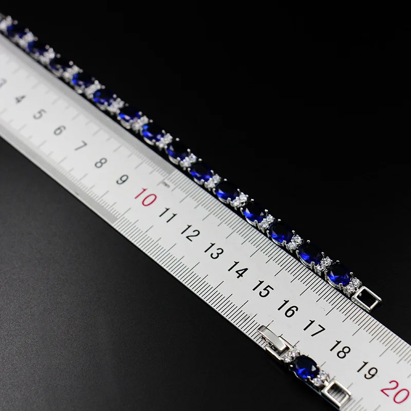 Cellacity Sapphire Bracelet for Women Geometry Silver 925 Jewelry Delicate Gemstones High Quality Fine Jewelry Anniversary Gifts 250121