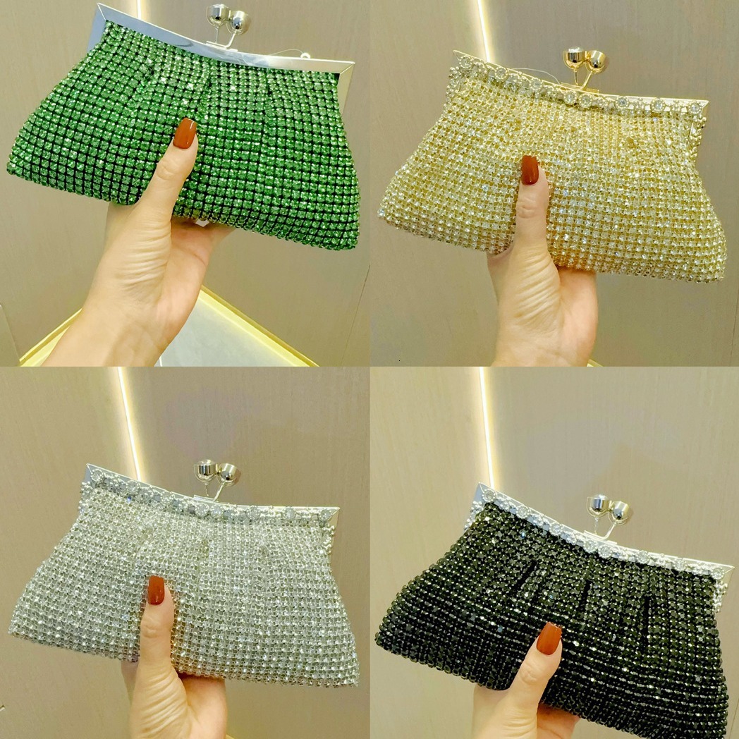 Luxury Sparkling Celebrity Bridal Wedding Paired With Dress Bag Diamond Banquet Handbag