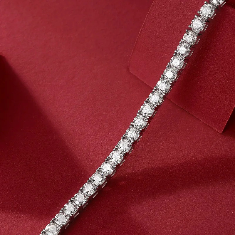 DJMAX 3-6.5mm Full Tennis Bracelet For women Original 925 Sterling Silver Mans Tennis Chain 250121