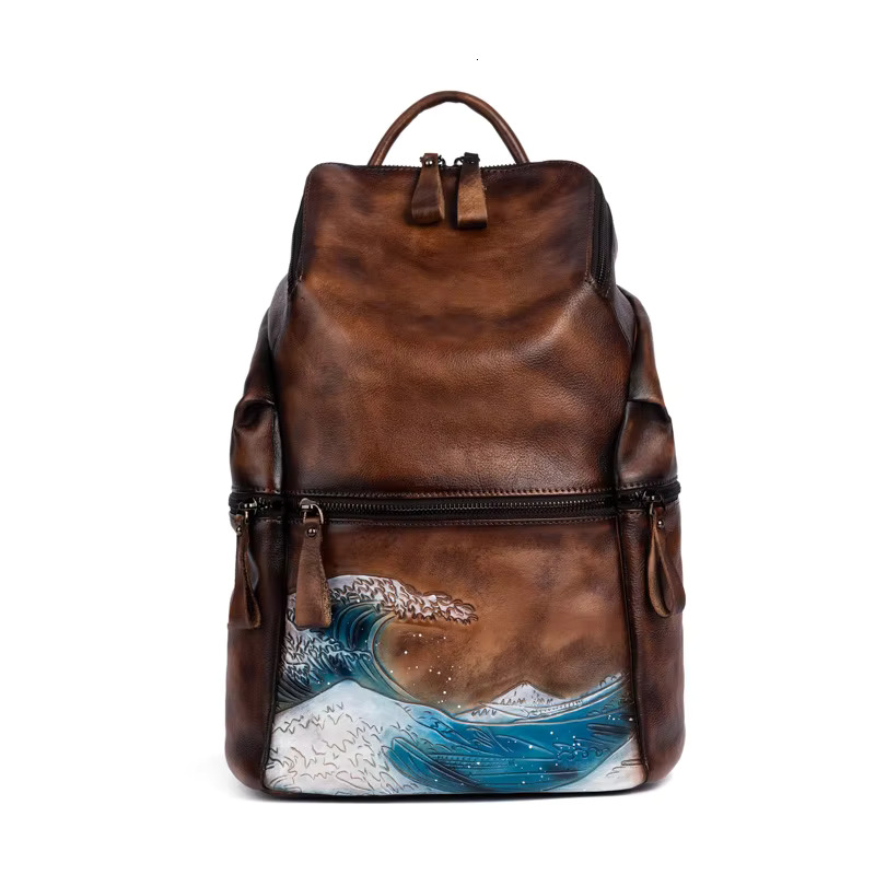 Genuine Real Soft Leather Women Backpack Big Capacity Outdoor Travel Bags 2022 Winter Handmade Natural Cowhide Backpacks Female