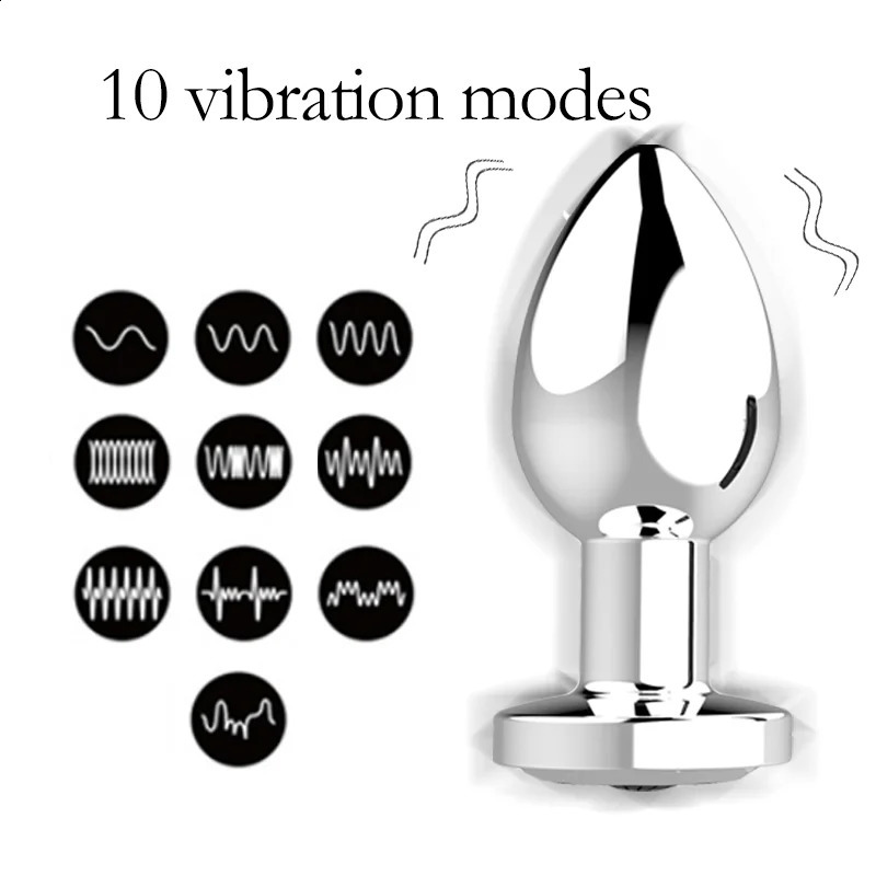 Multi Frequency Metal Anal Plug Vibrator Wireless Remote Control Massage Anal Adult Masturbator For Female Male 250108