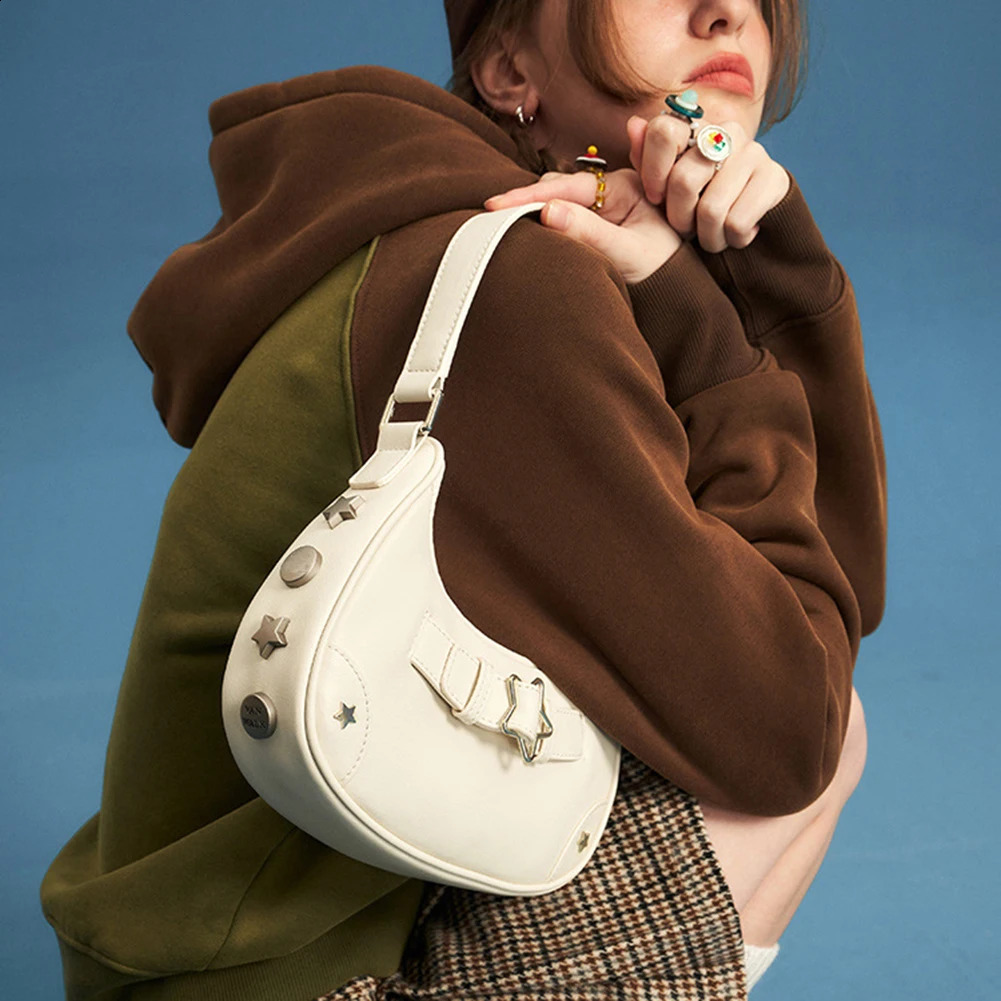 Vintage Star Handbags for Women Fashion Hobos Shoulder Underarm Bag Ladies Clutch Denim Y2k Bag Female Armpit Purses Cool Bag 250113