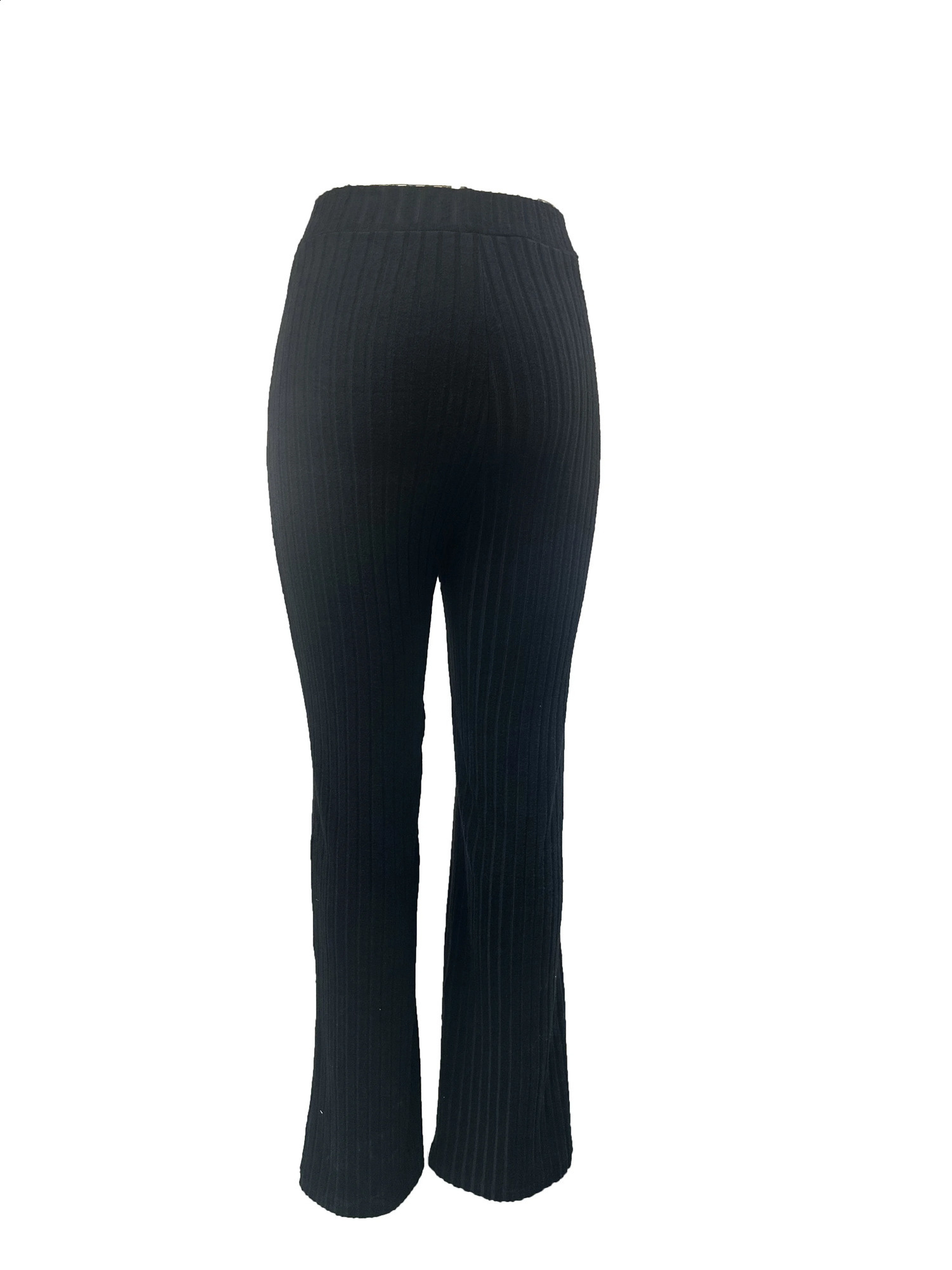 Womens Elegant Ribbed Knit Straight Pants Soft and stretchy perfect for spring autumn 250122