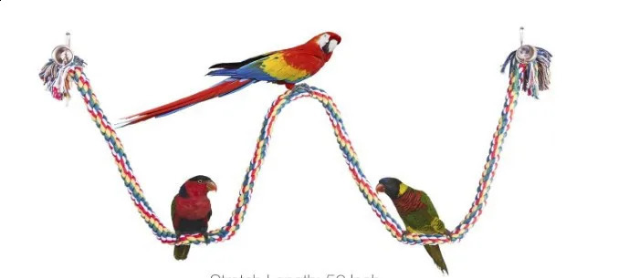 Smalll Large Parrot Toys For Macaw African Grey Big Parrot Toys Rope Bird Supplies Pet Bird Spiral Climbing Standing Perch 250121