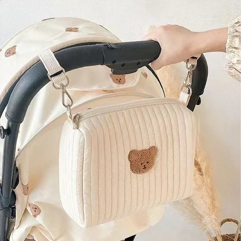 Portable Stroller Nappy Bag Quilted Baby Diaper Caddy Organizer Embroidered Mommy Bags Babies Accessories Changing Bag Storage 250118