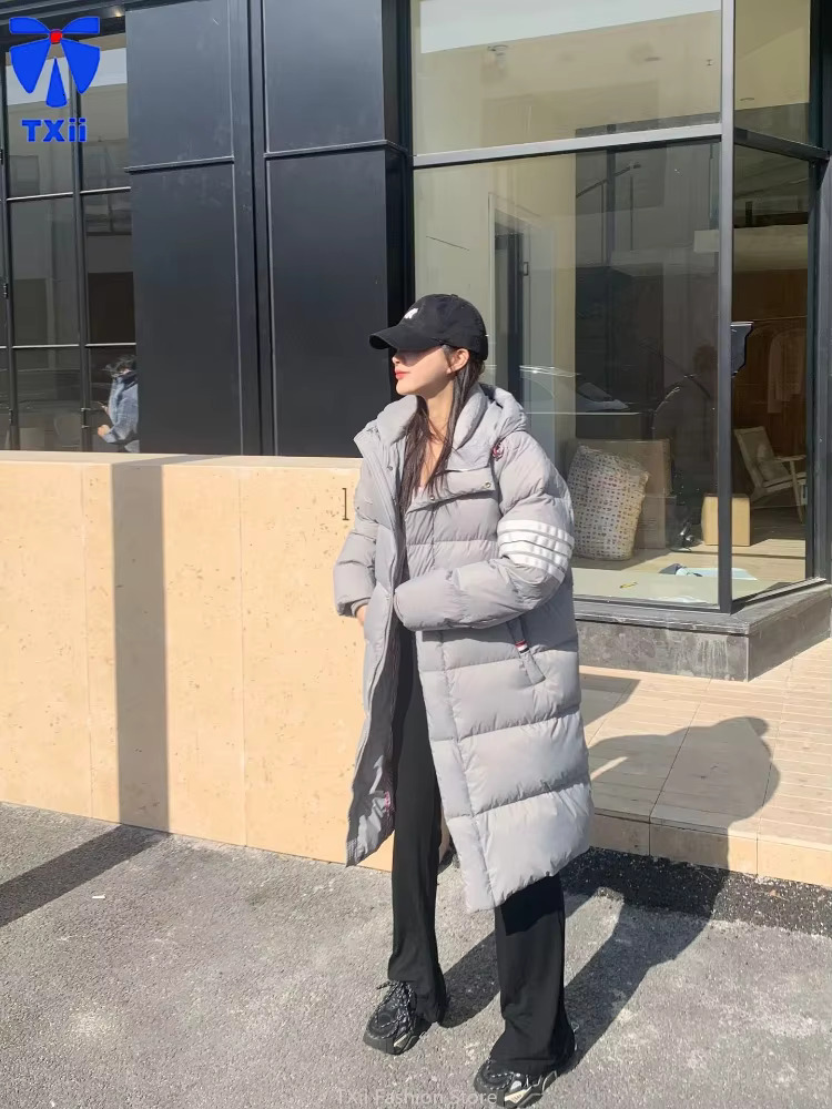 Txii Twee 2024 4 Horizontal New Couple Men And Women 90 White Duck Down Trendy Casual Long Jacket