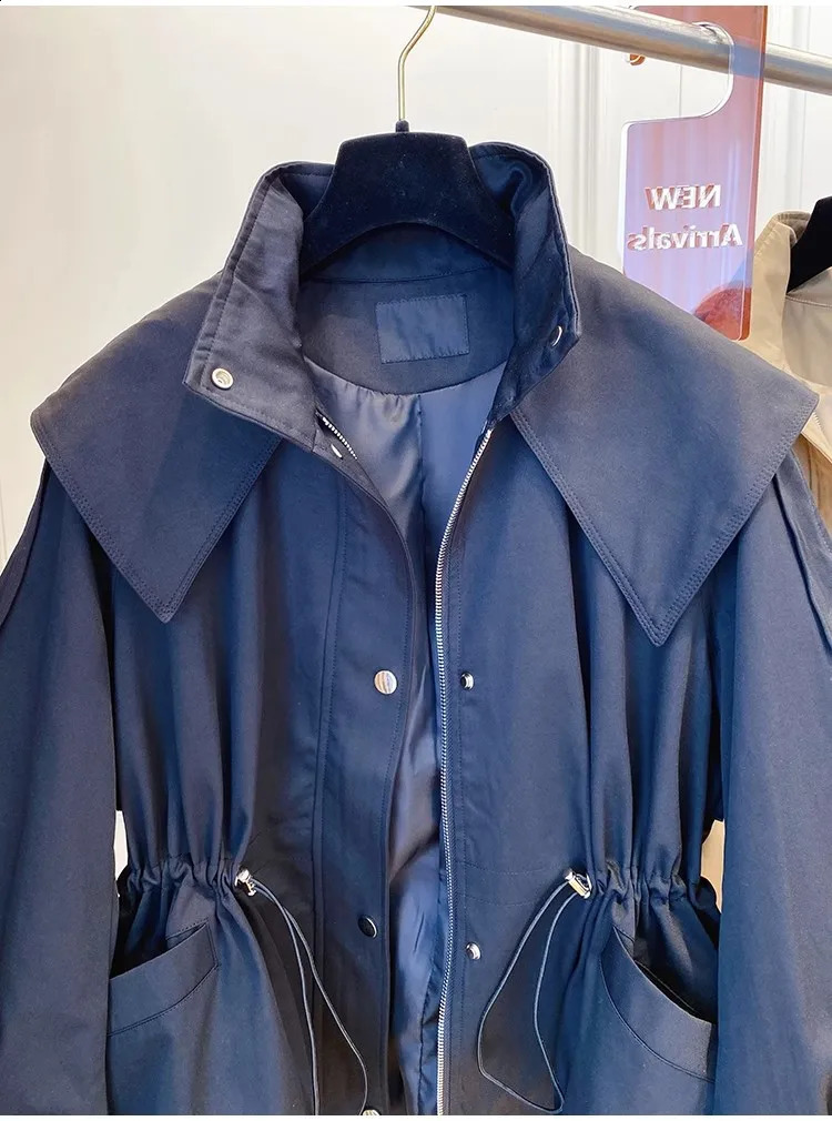 Long-Sleeved Casual Short Trench Waist Party Jacket Chic Short Comfortable Fashion Korean Vintage Tops For Women 250114